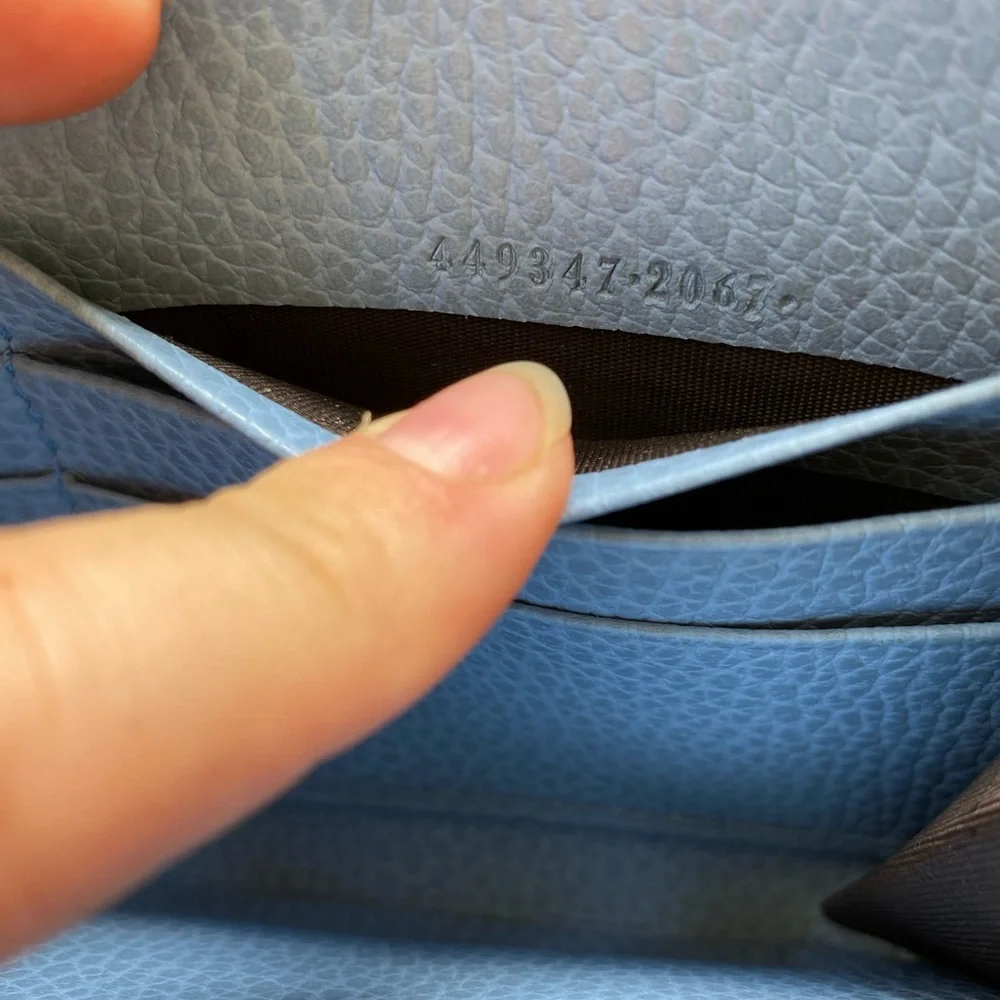 Authentic Gucci Betty Continental logo zip around wallet leather blue . - Picture 7 of 10